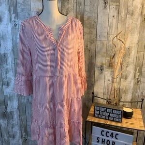 Lovestitch Red and White Striped Babydoll style Dress. Size L